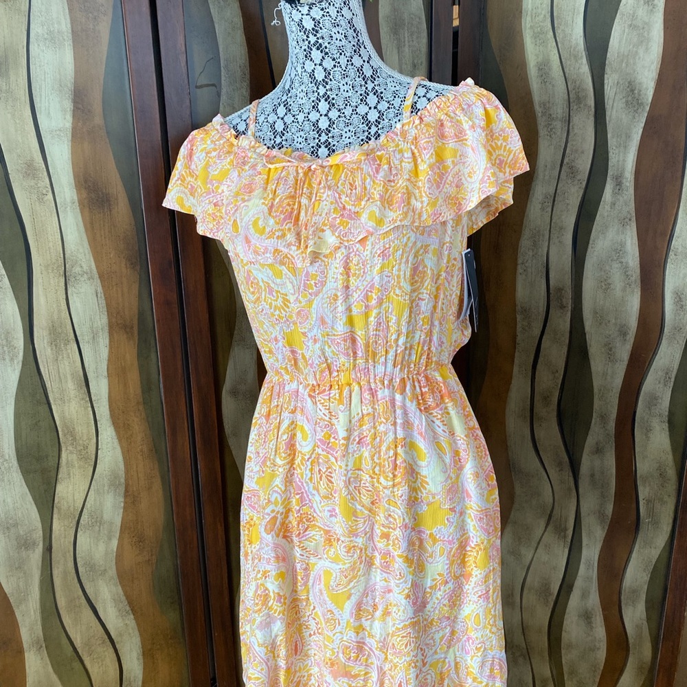 NWT BCX Juniors Paisley Off-the-Shoulder Dress, size L